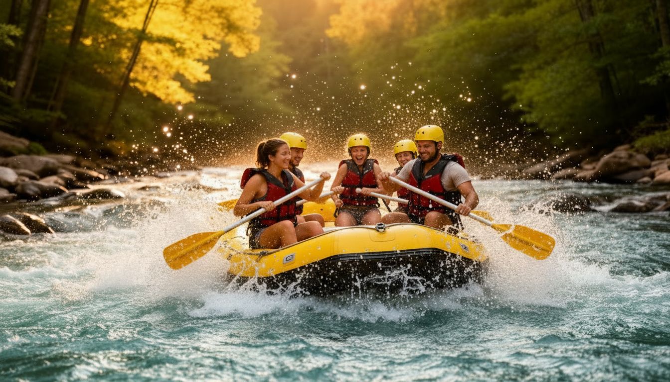 Whitewater rafting on a Georgia mountain river