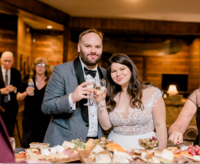 Champagne toast at reception